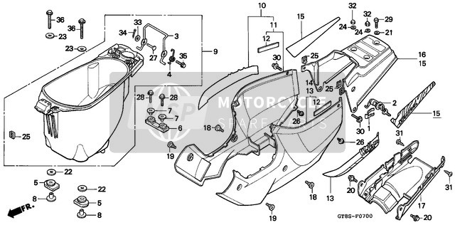 Honda PK50S 1995 Body Cover for a 1995 Honda PK50S